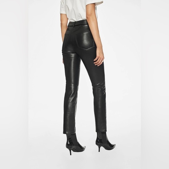 ANINE BING CONNOR GENUINE LEATHER PANT IN BLACK SIZE XS - Picture 3 of 16